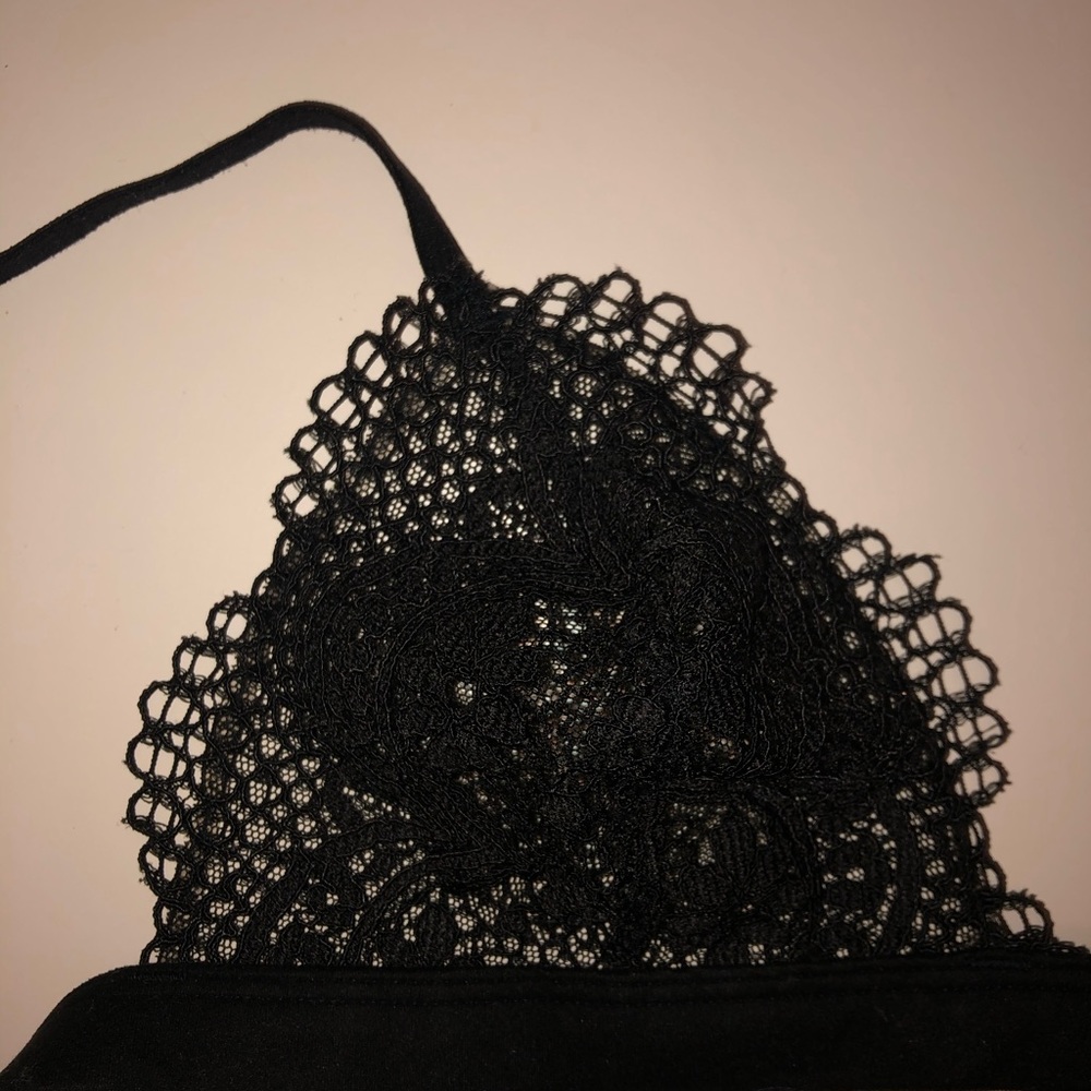 Black crochet lace bralette!